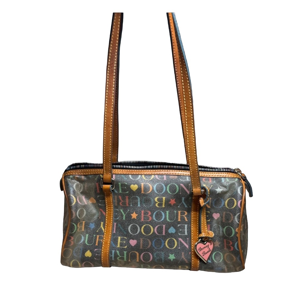 DOONEY & BOURKE DB Logo Multi Color Logo Barrel Bag Satchel Y2K Purse vintage